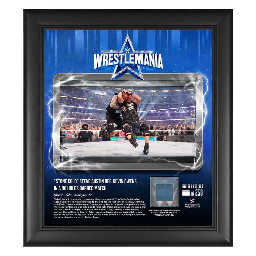 Stone Cold Steve Austin Match WrestleMania 38 15x17 Commemorative Plaque