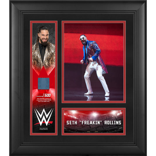 Seth "Freakin" Rollins Framed 15" x 17" Collage with a Piece of Match-Used Canvas - Limited Edition of 500 Photo PWcatalog