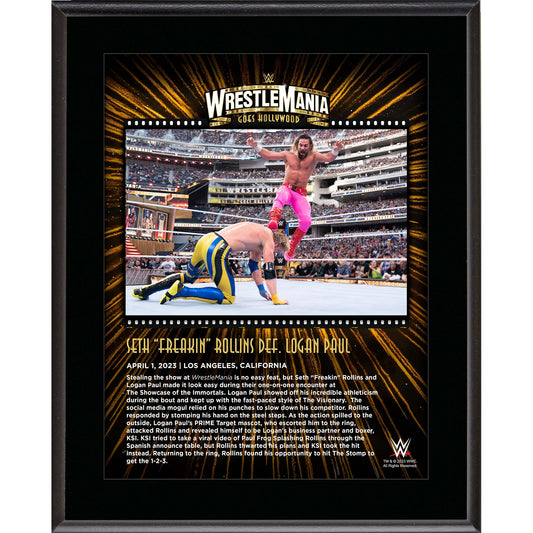 Seth "Freakin" Rollins WWE 10.5" x 13" 2023 WrestleMania 39 Night 1 Sublimated Plaque Wall Art & Posters PWcatalog