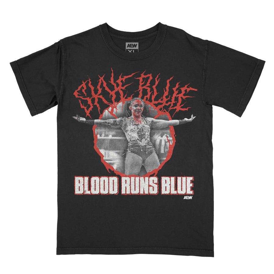 Skye Blue Blood Runs Blue T-Shirt T-Shirt PW Catalog