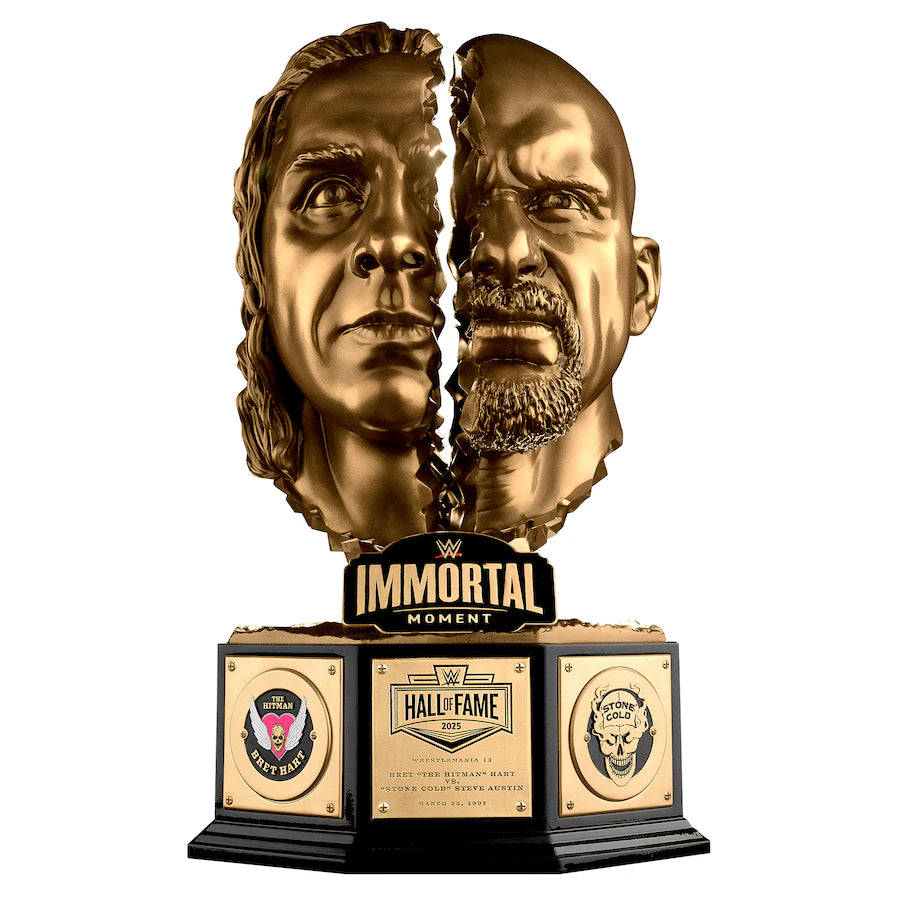 "Stone Cold" Steve Austin & Bret "The Hitman" Hart WWE Hall of Fame 2025 Immortal Moments Replica Trophy Pwcatalog