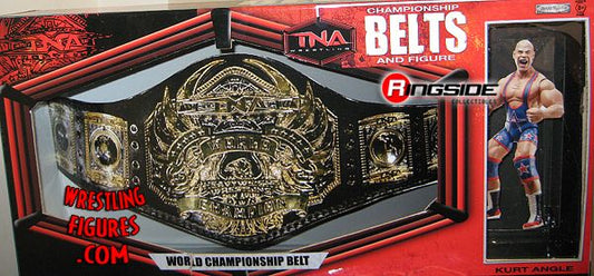 Unreleased TNA/Impact Wrestling Jakks Pacific Deluxe Impact! Kurt Angle Championship Belt & Figure Pack