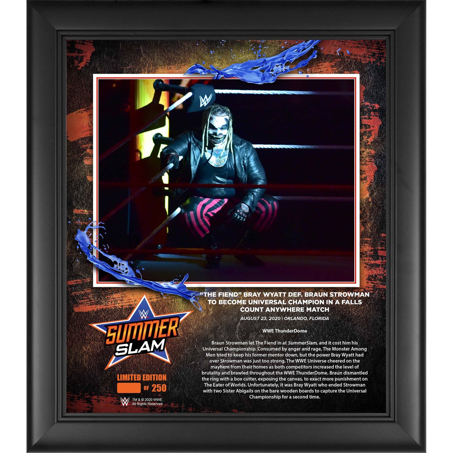 The Fiend Framed 15" x 17" 2020 SummerSlam Collage - Limited Edition of 250