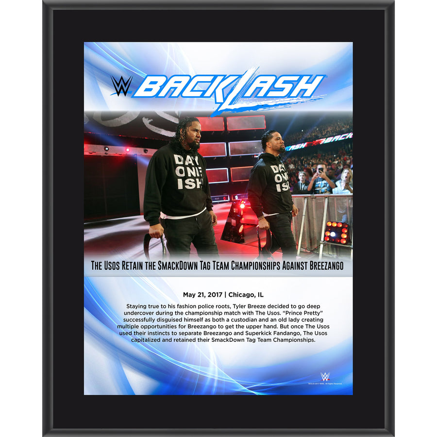 The Usos 10.5" x 13" 2017 Backlash Sublimated Plaque