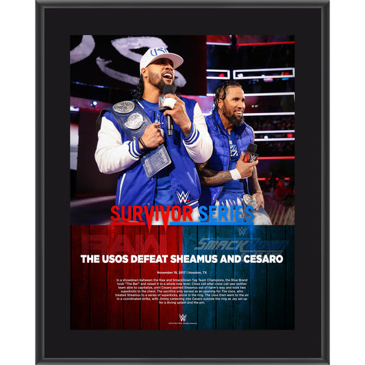 The Usos 10.5" x 13" 2017 Survivor Series Sublimated Plaque