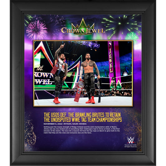 The Usos Framed 15" x 17" 2022 Crown Jewel Collage - Limited Edition of 250 Photo PWcatalog