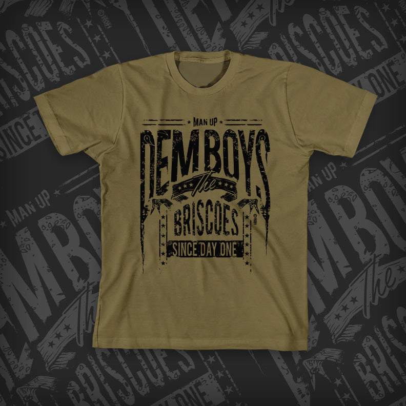 BRISCOES "DEM BOYS" MILITARY GREEN T-SHIRT