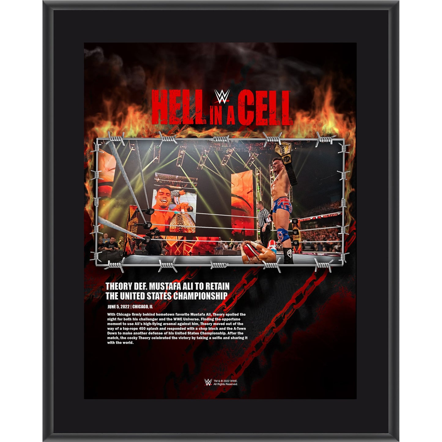 Theory 10.5" x 13" 2022 Hell in a Cell Sublimated Plaque