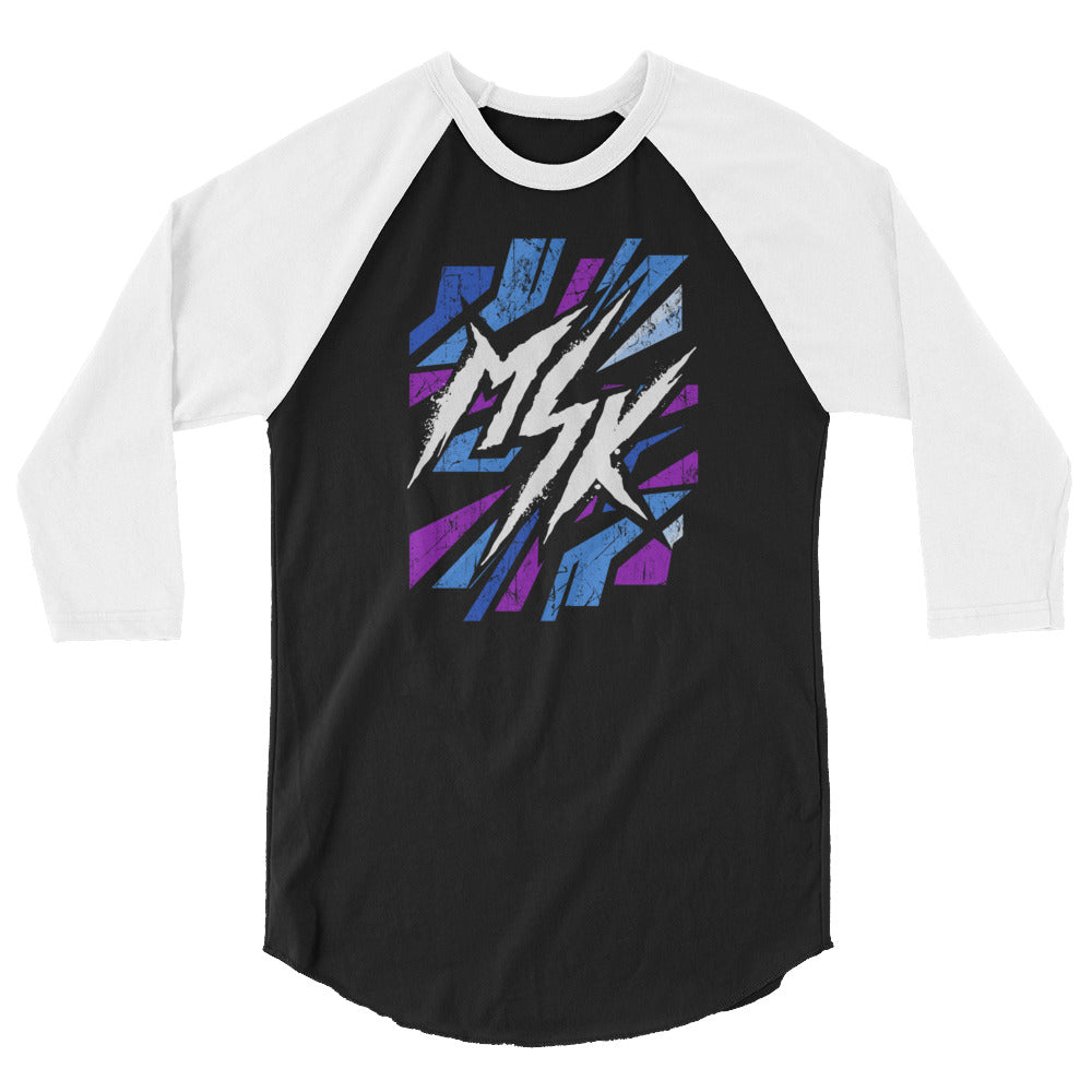 [Color:Black/White] MSK 3/4 Sleeve Raglan Shirt