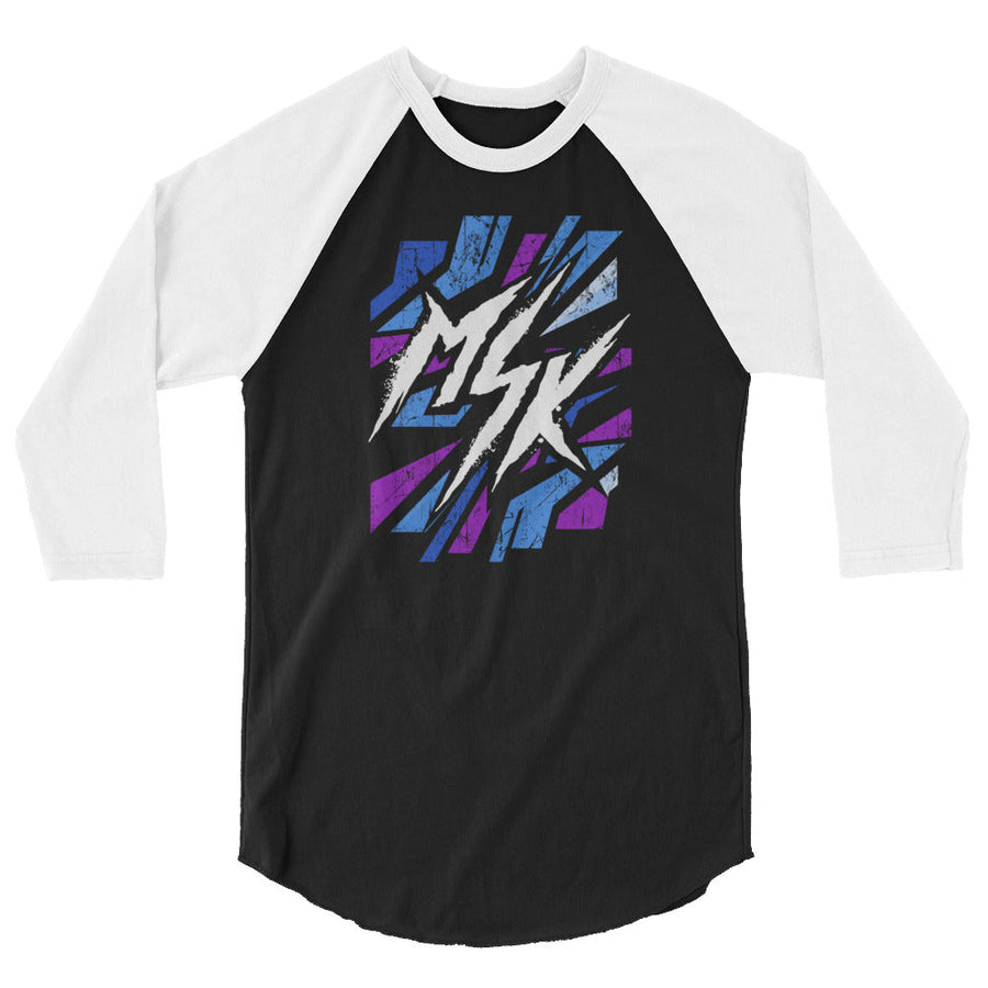 [Color:Black/White] MSK 3/4 Sleeve Raglan Shirt
