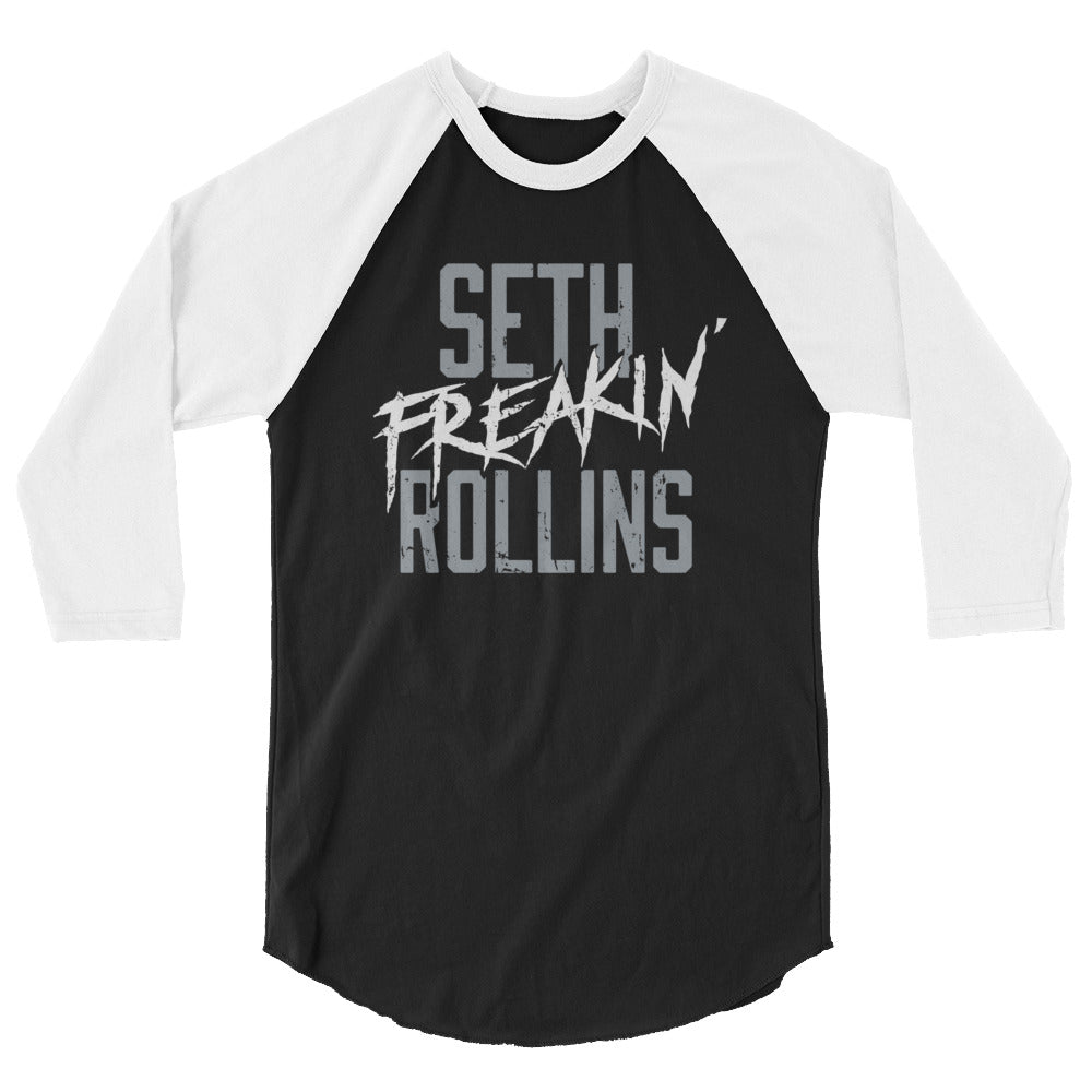 [Color:Black/White] Seth "Freakin" Rollins 3/4 Sleeve Raglan Shirt