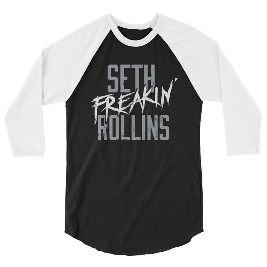 [Color:Black/White] Seth "Freakin" Rollins 3/4 Sleeve Raglan Shirt