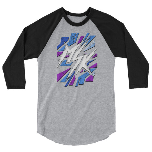 [Color:Heather Grey/Black] MSK 3/4 Sleeve Raglan Shirt