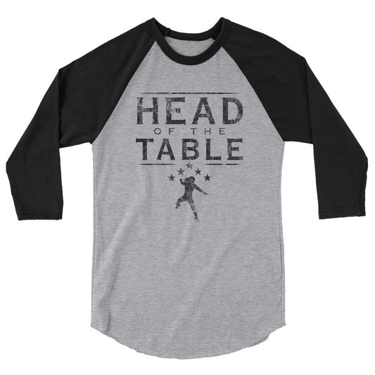 [Color:Heather Grey/Black] Roman Reigns "Head of The Table" 3/4 Sleeve Raglan Shirt