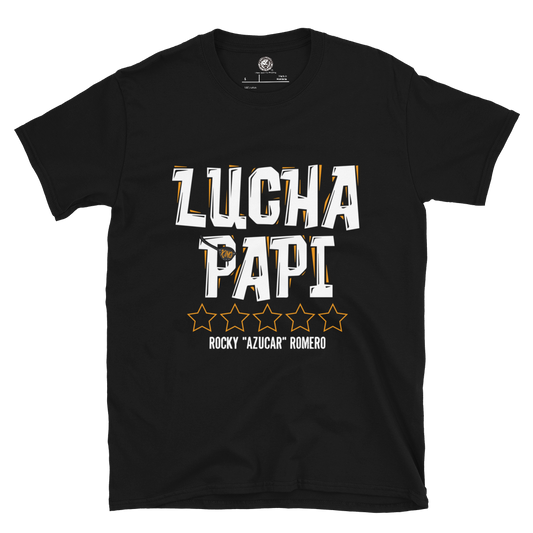 Rocky Romero Lucha Papi T-Shirt (GOLD INK VERSION) T-Shirt PW Catalog