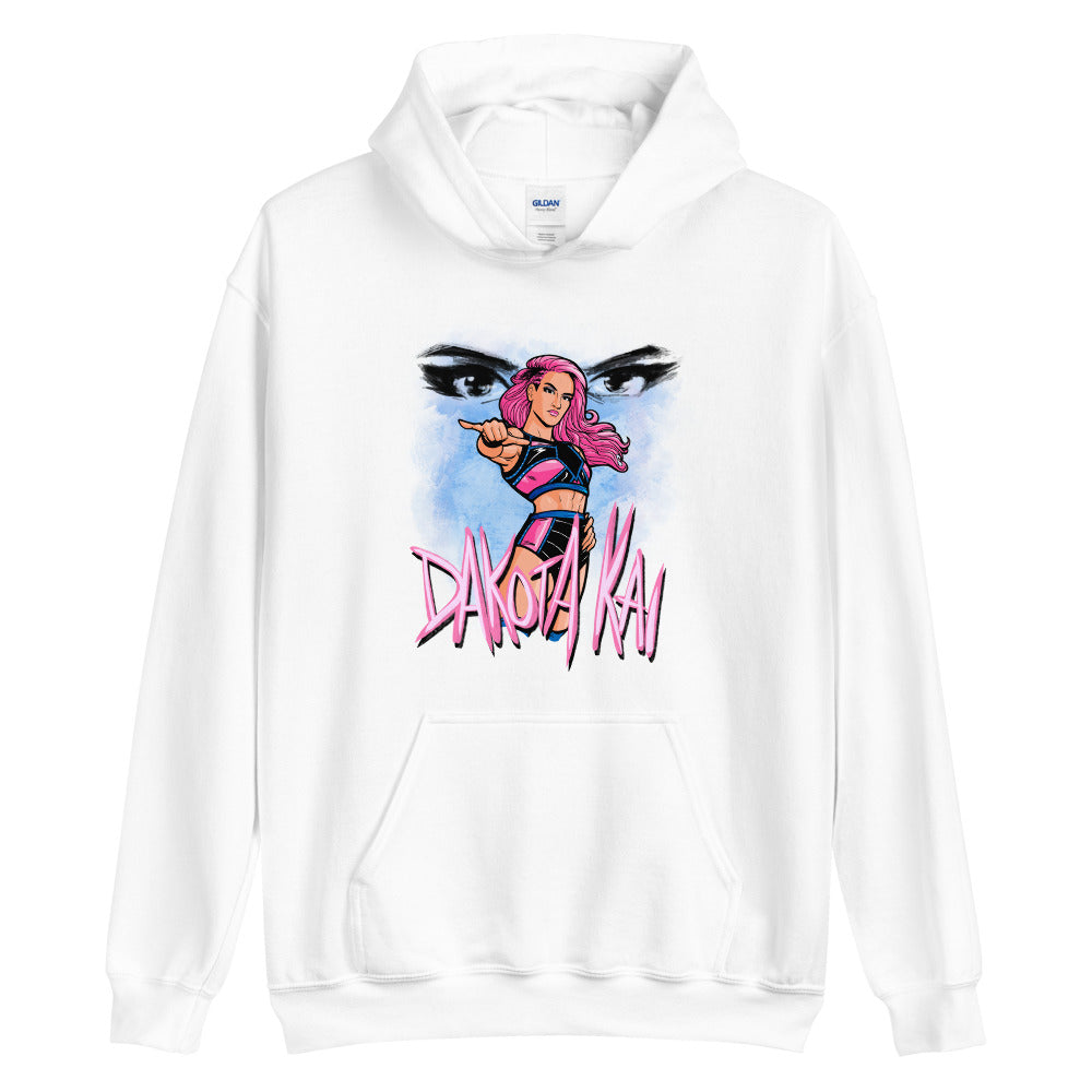 [Color:White] Dakota Kai Illustrated Pullover Hoodie Sweatshirt