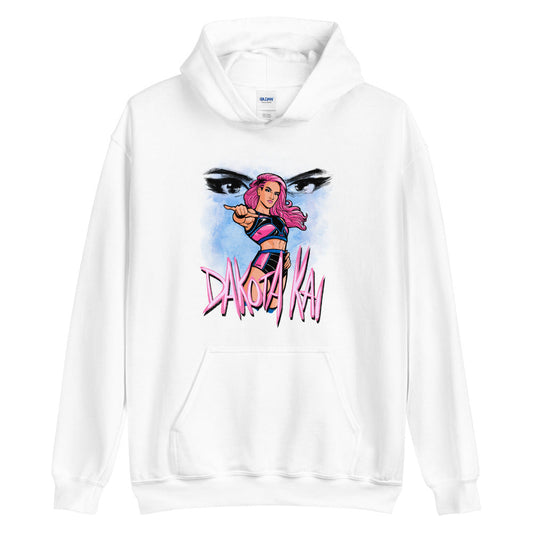 [Color:White] Dakota Kai Illustrated Pullover Hoodie Sweatshirt