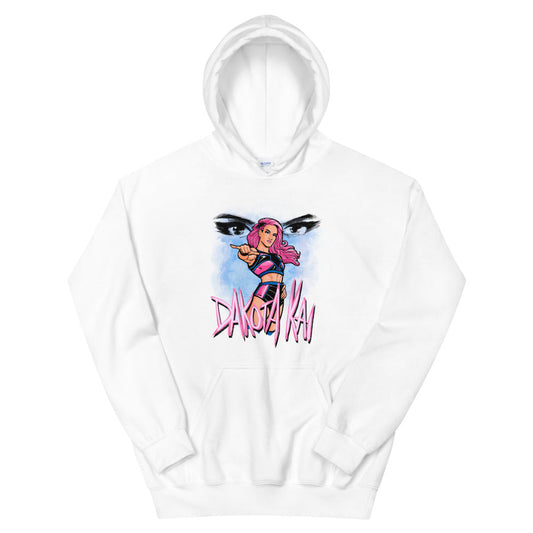 [Color:White] Dakota Kai Illustrated Pullover Hoodie Sweatshirt