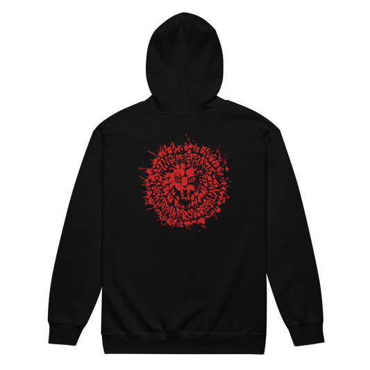 Lion Mark Zip-Up Hoodie (2026 Black & Red) Hoodie PW Catalog