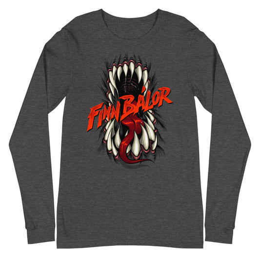 [Color:Dark Grey Heather] Finn Balor "Demon Teeth" Long Sleeve Shirt