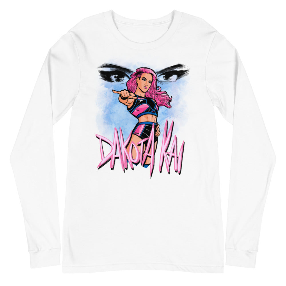 [Color:White] Dakota Kai Illustrated Long Sleeve Shirt