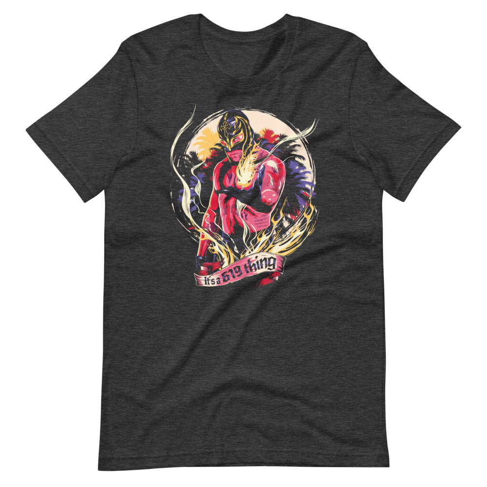 [Color:Dark Grey Heather] Rey Mysterio "619 Thing Illustration" T-Shirt