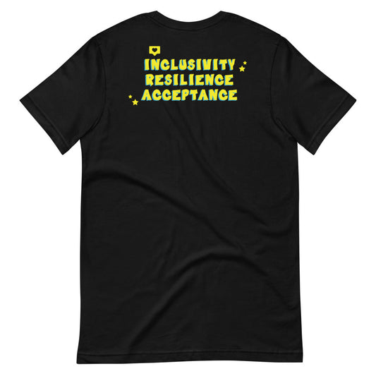 [Color:Black] Joe Gacy "Inclusivity, Resilience, Acceptance" T-Shirt