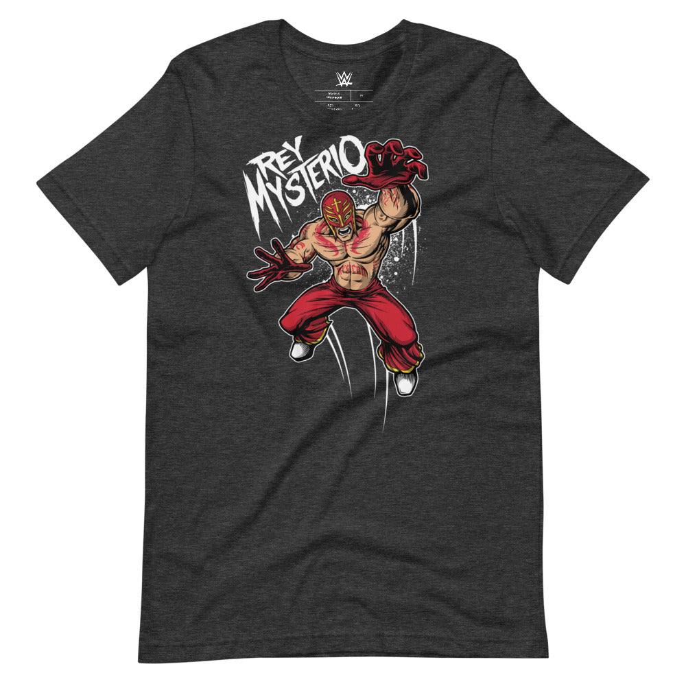 [Color:Dark Grey Heather] Rey Mysterio "Lucha Leap" T-Shirt