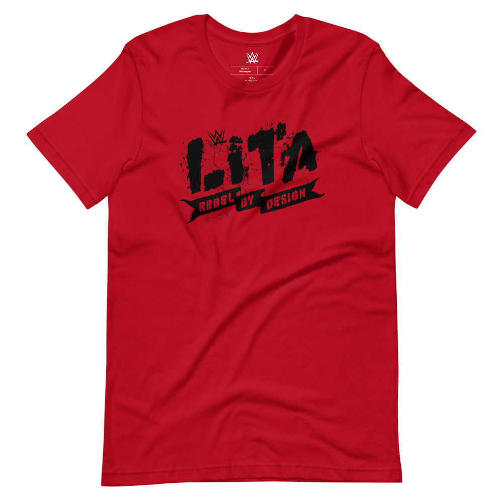 [Color:Red] Lita "Rebel By Design" T-Shirt