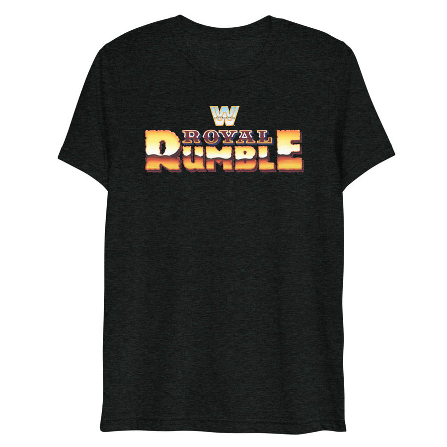 [Color:Charcoal-Black Triblend] Royal Rumble Retro Logo Tri-Blend T-Shirt