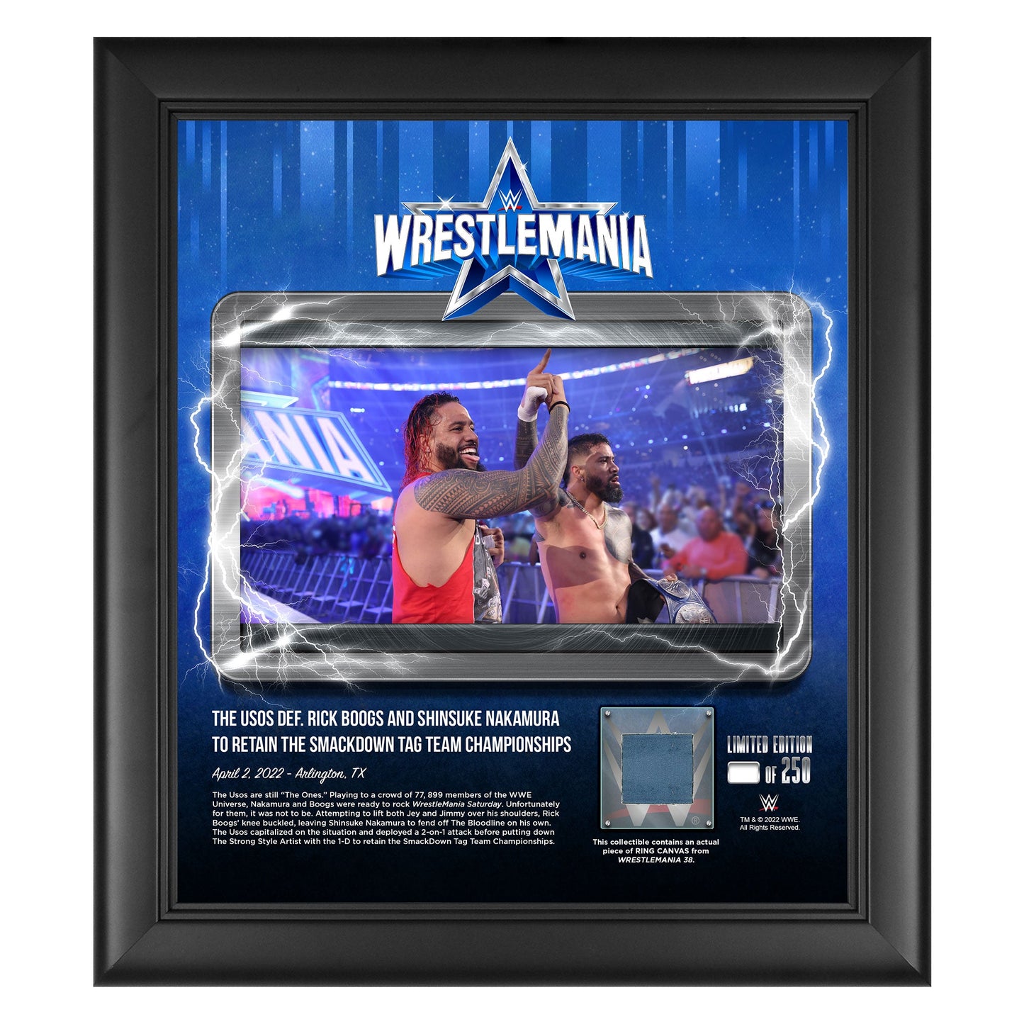 The Usos WrestleMania 38 15x17 Commemorative Plaque