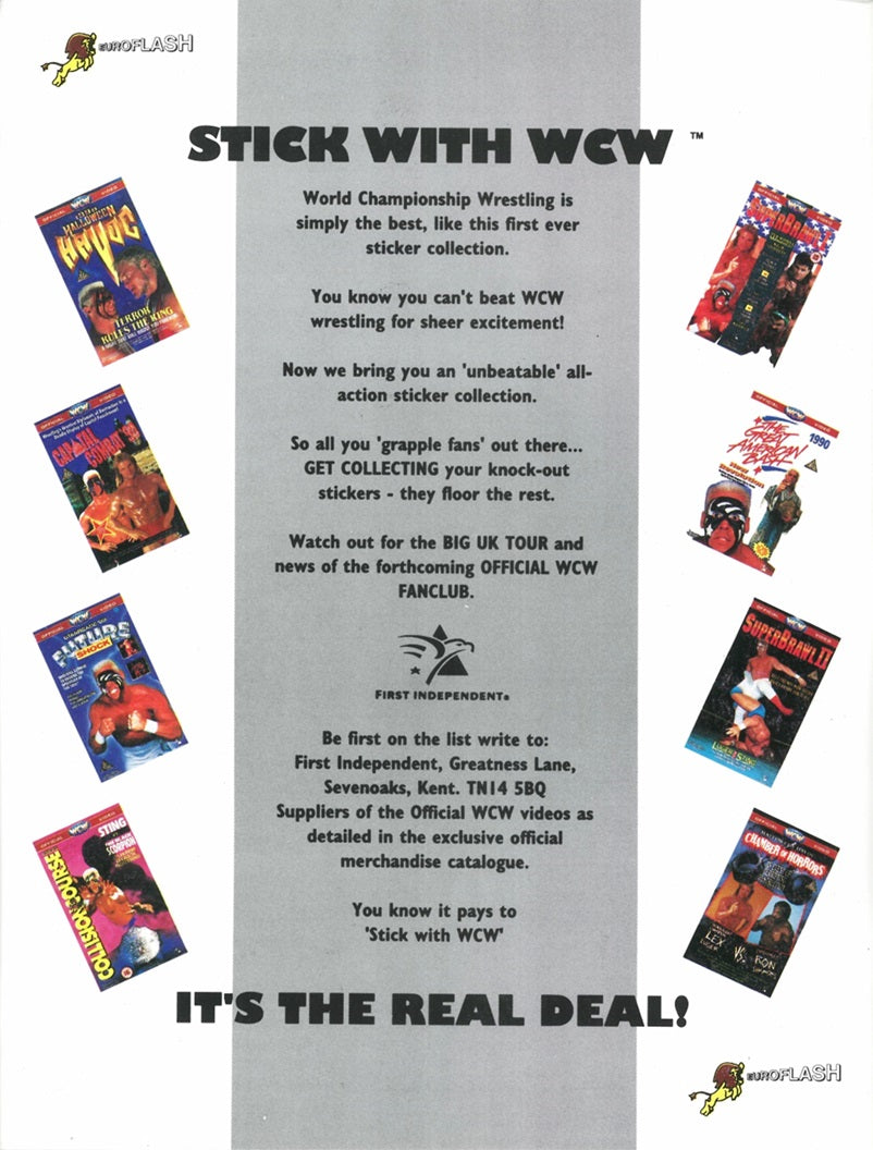 WCW Stickers Album 1992 UK Exclusive Stickers Album PW Catalog