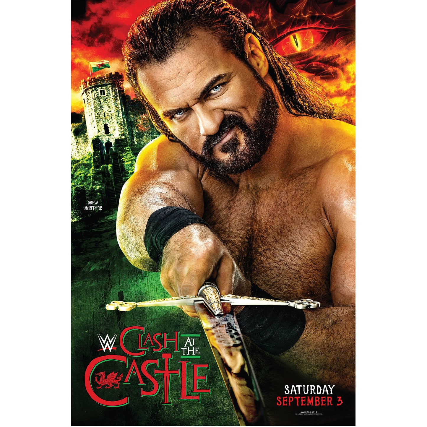 WWE Clash at the Castle Unsigned 20" x 30" 2022 Key Art Photograph