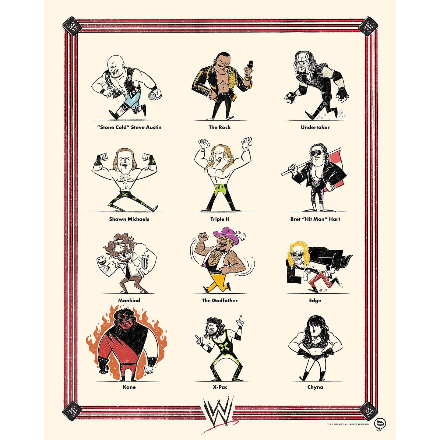 WWE Unsigned 16'' x 20'' Attitude Era Bill Main Photograph