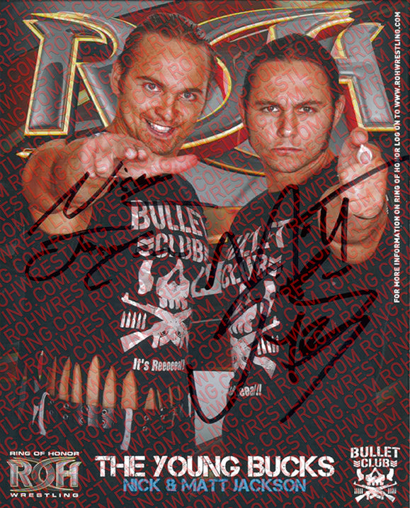 YOUNG BUCKS BULLET CLUB AUTOGRAPHED 8X10