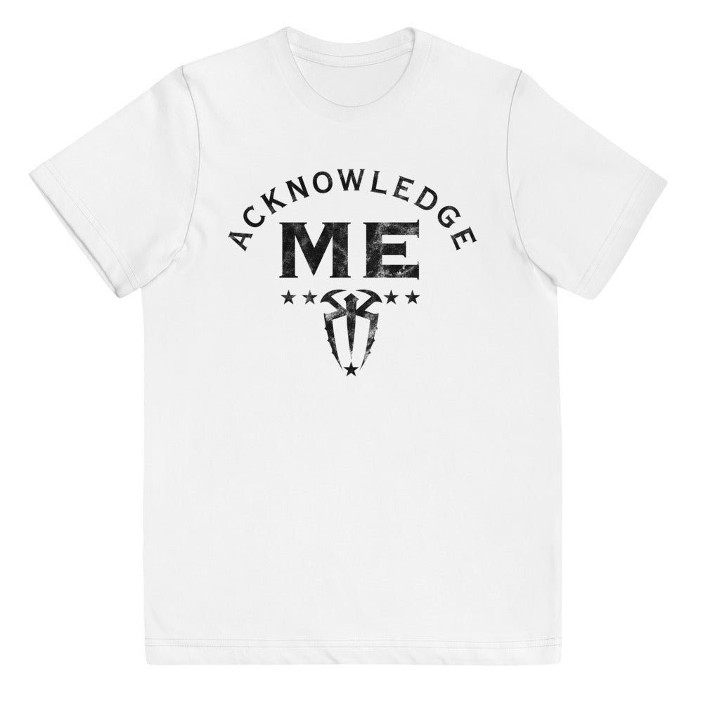 [Color:White] Roman Reigns "Acknowledge Me" Youth White T-Shirt