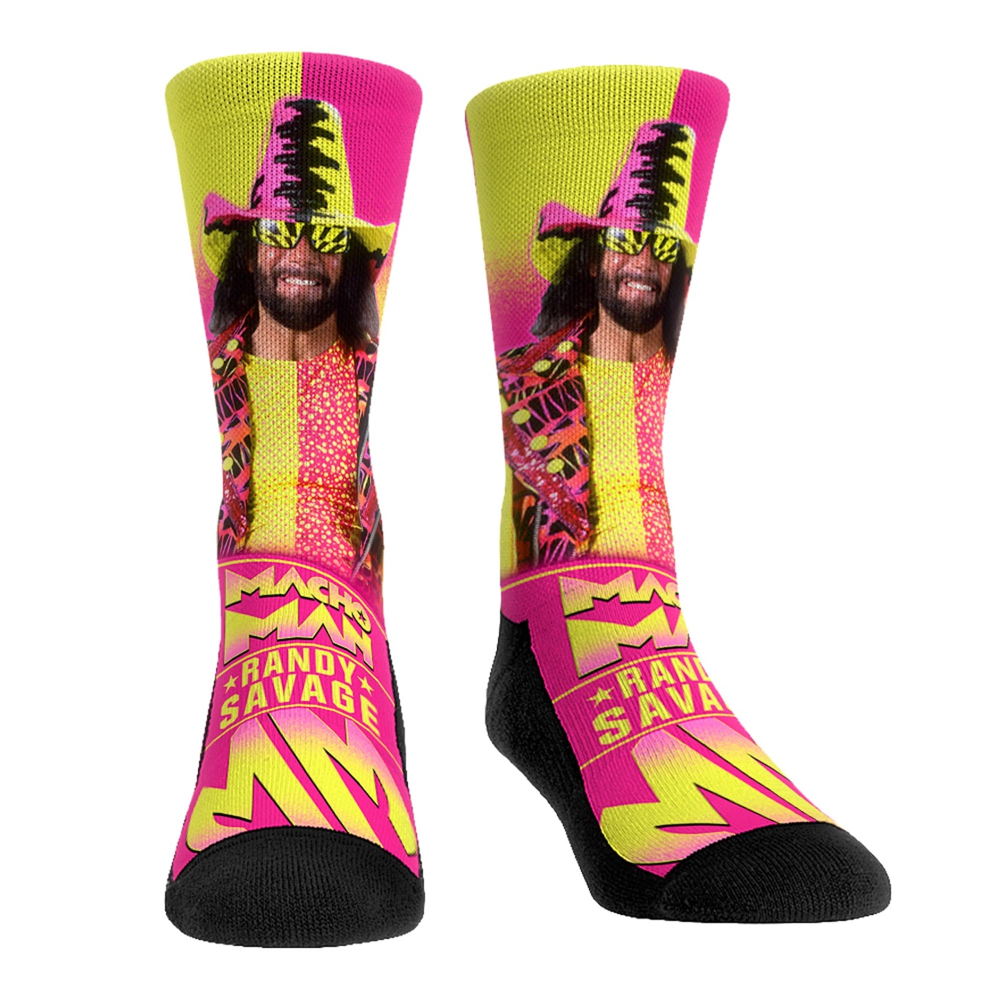 Youth Rock Em Socks "Macho Man" Randy Savage Stare Down Crew Socks