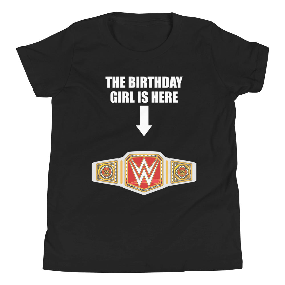 [Color:Black] Birthday Girl Championship Youth T-Shirt
