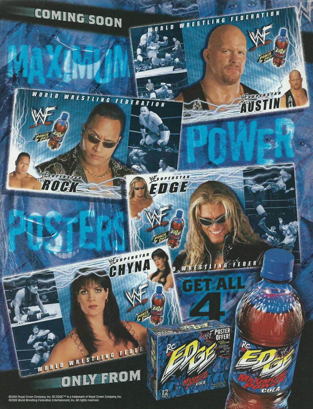 WWF RC Cola Edge Soda the Rock 1999