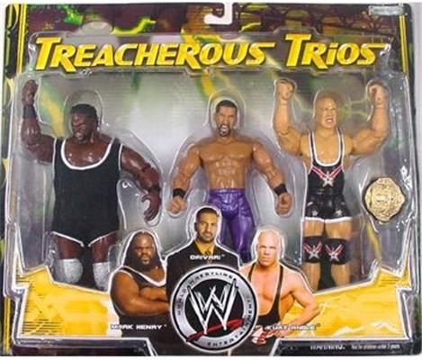 WWE Jakks Pacific Treacherous Trios 4 Mark Henry, Daivari & Kurt Angle