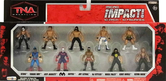TNA/Impact Wrestling Jakks Pacific Micro Impact! Multipack: Micro Impact! 10 Pack: Sting, Shark Boy, Jeff Jarrett, Suicide, Abyss, Jay Lethal, AJ Styles, Mick Foley, Kurt Angle & Kevin Nash [Exclusive]