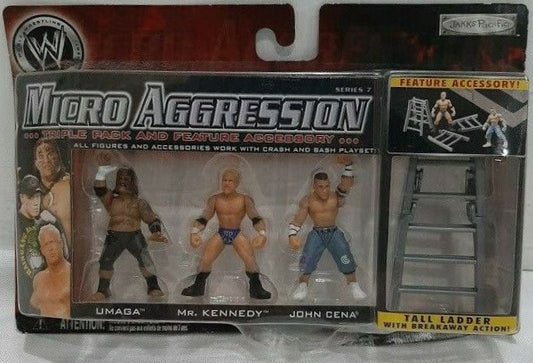 WWE Jakks Pacific Micro Aggression 7 Umaga, Mr. Kennedy & John Cena