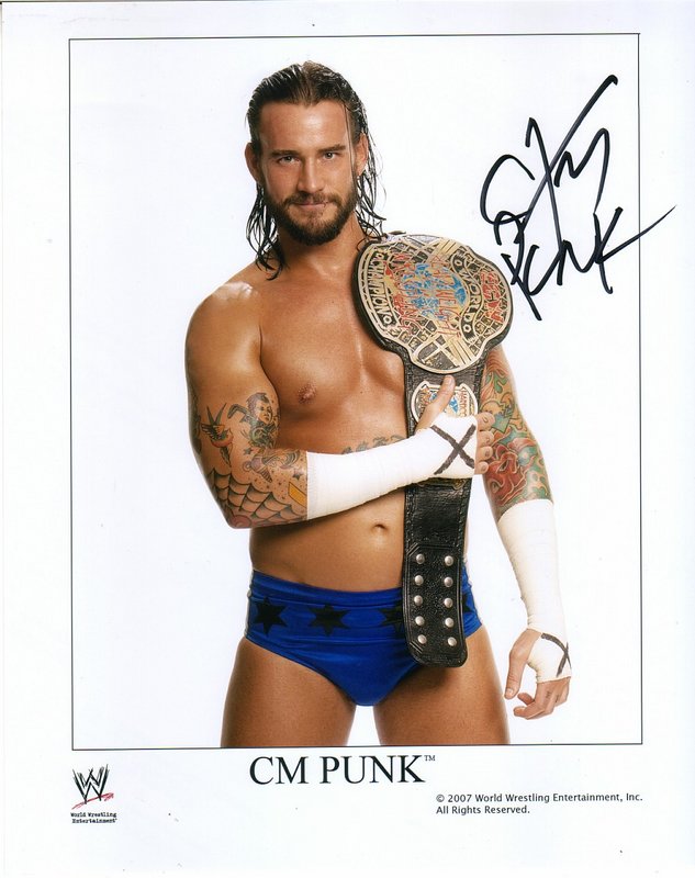 WWF-Promo-Photos2007-ECW-CHAMPION-CM-Punk-signed-color-