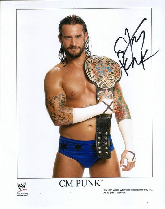 WWF-Promo-Photos2007-ECW-CHAMPION-CM-Punk-signed-color-