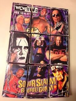 WCW SOUR-SLAM  #5 Bret Hart, Lex Luger & Ric Flair 1999 Amurol Bubble Gum