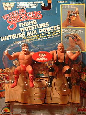 WWF LJN Wrestling Superstars Thumb Wrestlers Paul "Mr. Wonderful" Orndorff vs. King Kong Bundy