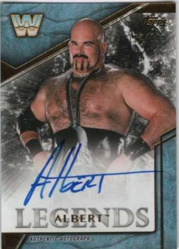 2017 Topps WWE Legends Autograph Set (35): Albert auto 2018 approx value:$10 approx value of set:$1000 PW Catalog