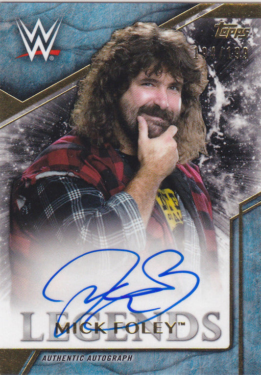 2017 Topps WWE Legends Mick Foley Auto 2018 Approx value:$20