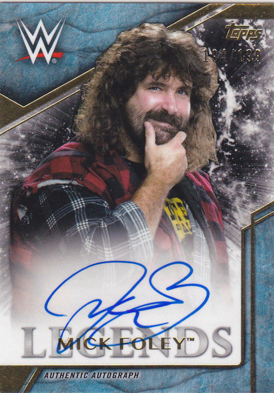 2017 Topps WWE Legends Mick Foley auto 2018 approx value:$20