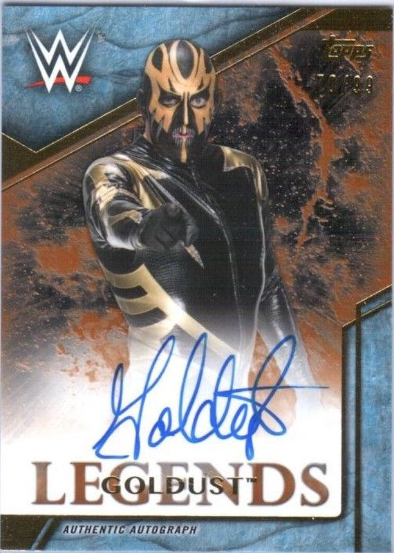 2017 Topps WWE Legends Goldust auto 2018 approx value:$15 PW Catalog